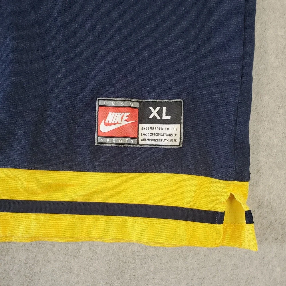 Vintage Nike Michigan Wolverines Pullover Jersey Shirt Navy Blue Yellow Mens XL